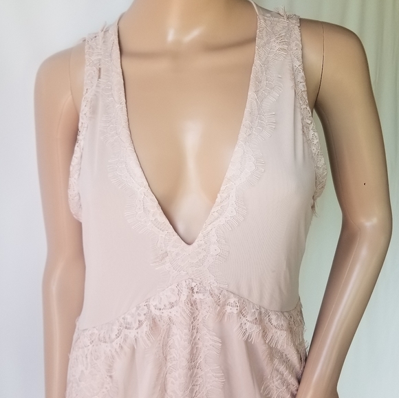 Zara contrasting lace camisole maxi dress neutral - Picture 3 of 8